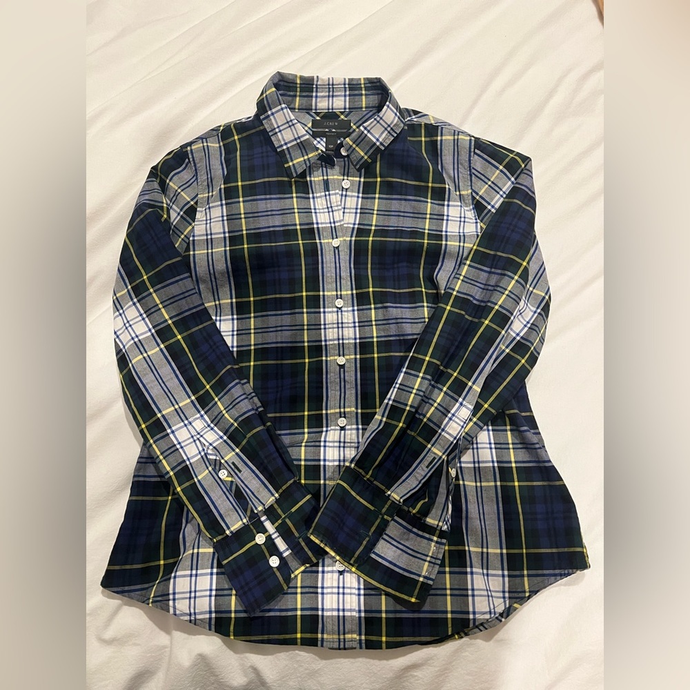 JCrew plaid perfect fit button down